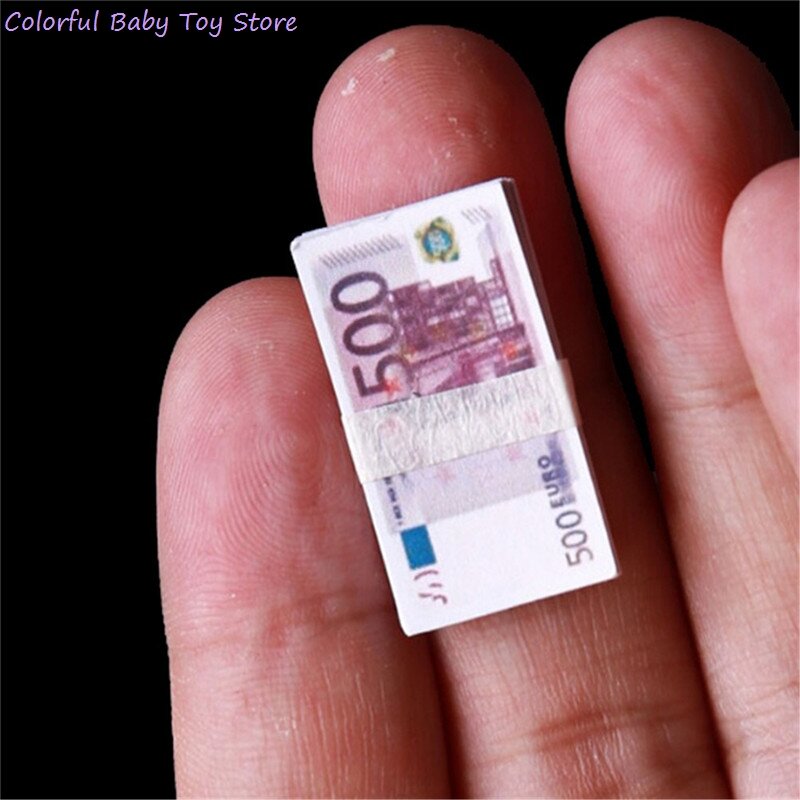 1/12 Scale Creative Mini Dollars Euro Money Miniature Banknotes Children Toys Gifts Dollhouse Miniature Accessories