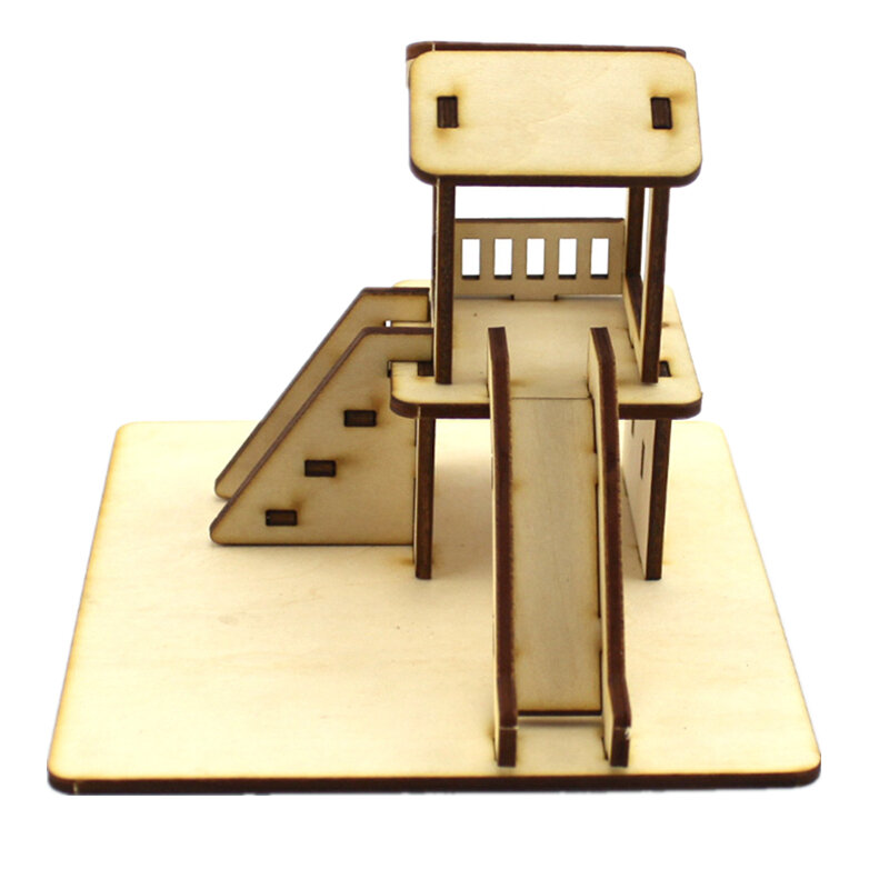 Children's Toys 3D Wood Puzzle Kindergarten Slide Wooden Model DIY Building Model Toy Ornaments Boys Birthday Gift