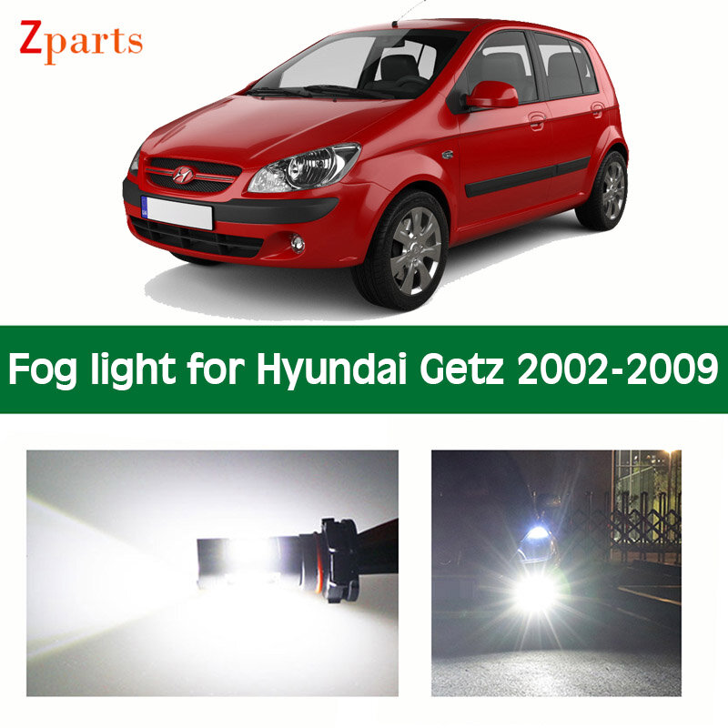 1 Paar Auto Led Mistlamp Voor Hyundai Getz 2002 - 2009 Auto Foglamp Lamp Wit Verlichting 12V 6000K Auto Lampen Auto Accessoires