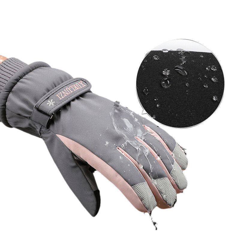 Женские Водонепроницаемые сенсорные перчатки Thinsulate для катания на лыжах, сноуборде, теплые женские перчатки с сенсорным экраном для холодной погоды, зимние варежки