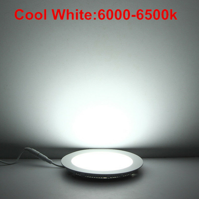 Luz LED empotrada en el techo, Panel redondo delgado y cuadrado, 3W/4W/ 6W / 9W / 12W /15W/ 25W, regulable, 1 unids/lote