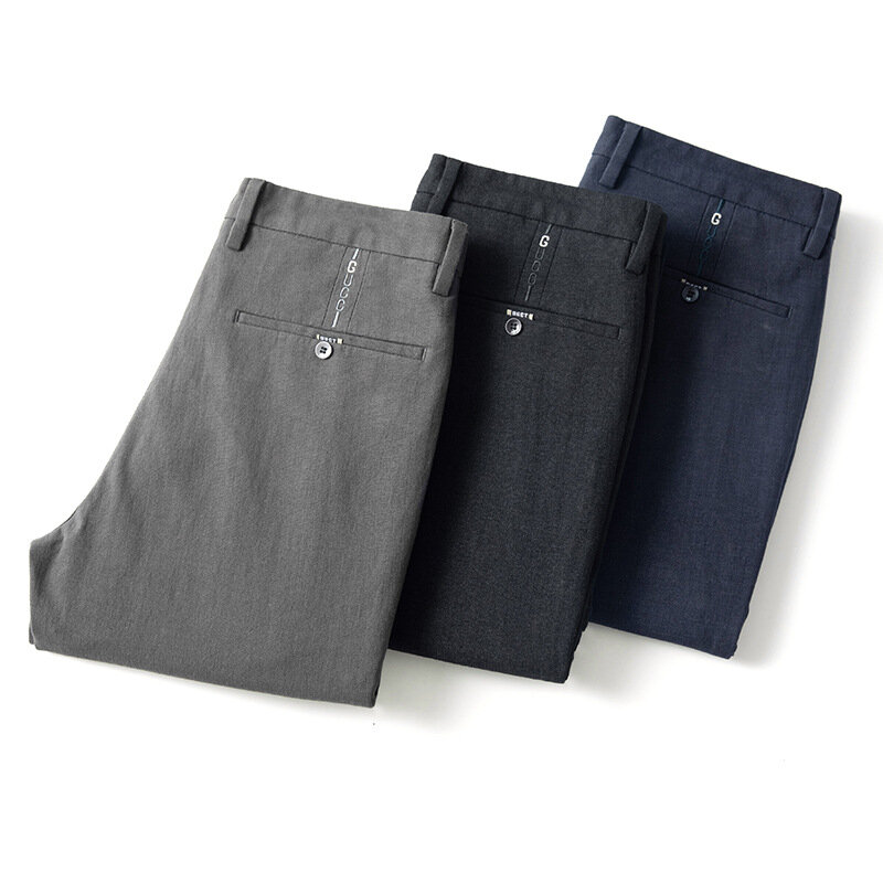 Pantalon Long pour homme, en coton, de haute qualité, décontracté, nouvelle collection hiver automne 2020