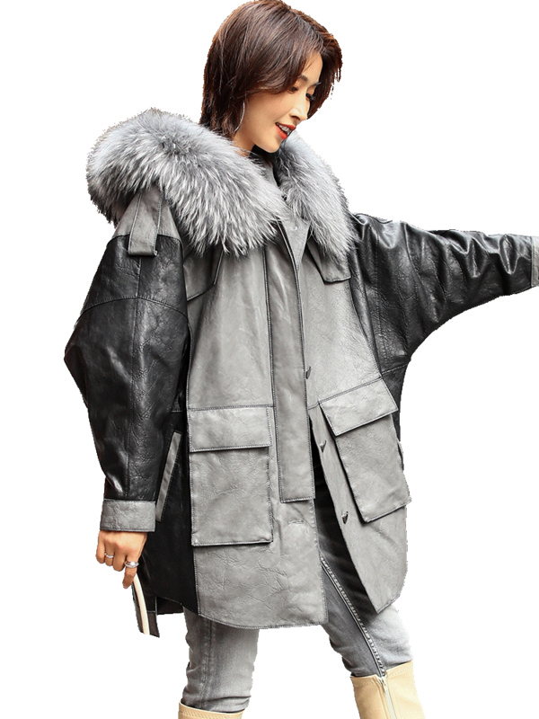 Couro real boollili jaqueta genuína pele de carneiro casaco de pato branco para baixo casaco de roupas femininas 2023 casaco de inverno