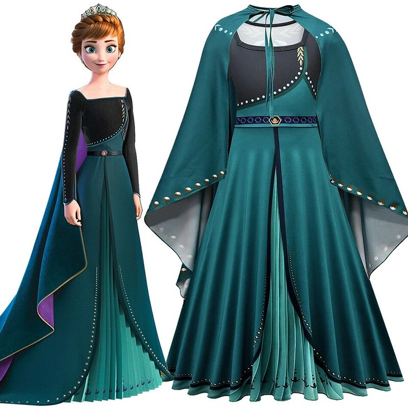 Vestidos de princesa Frozen 2 para niñas, Cosplay de reina de la nieve, ropa de carnaval, vestido de fiesta de Anna y Elsa, vestido de Halloween, regalo de Navidad