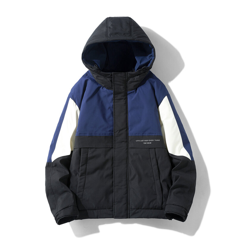 Abrigos de plumón de pato para hombre, chaquetas impermeables de retales a la moda, con capucha, JK-866, invierno, 90%
