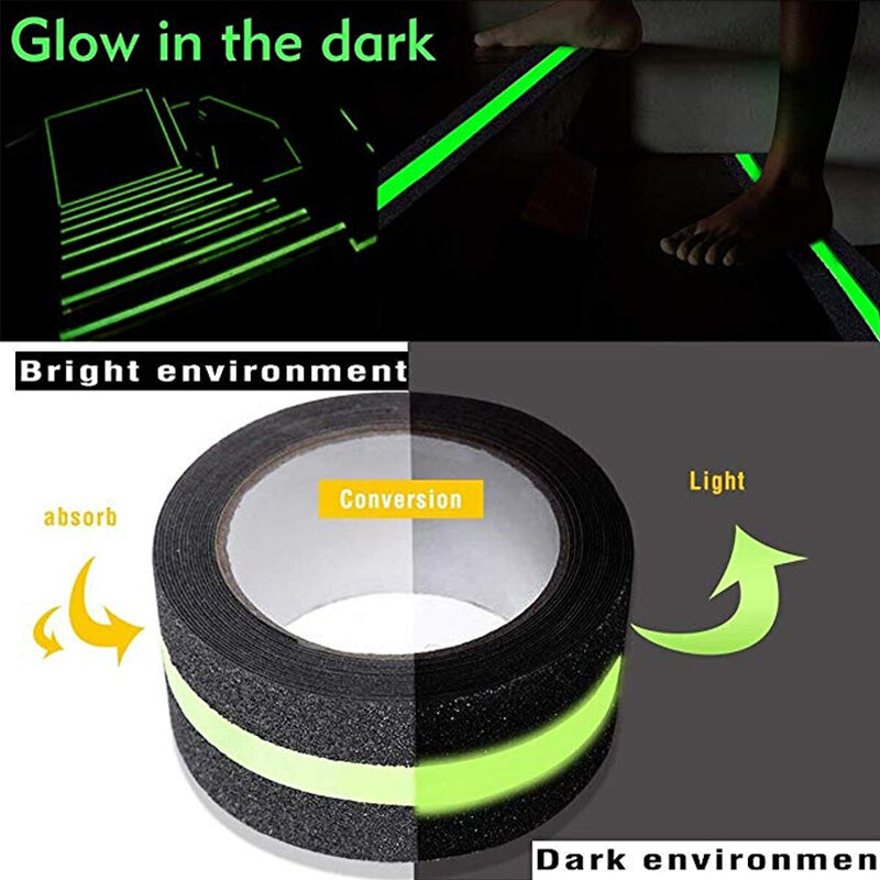 Luminous Tape Safety Grip Tape Strong Adhesive Safety Traction Tape PVC Warning Tape Stairs Floor Anti-slip Indoor