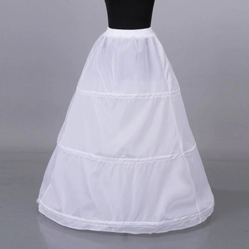 تنورة داخلية مرنة الخصر 3 الأطواق بدون أكمام فستان زفاف وتنورة بطانة نسائية للحفلات الراقصة ثوب نسائي