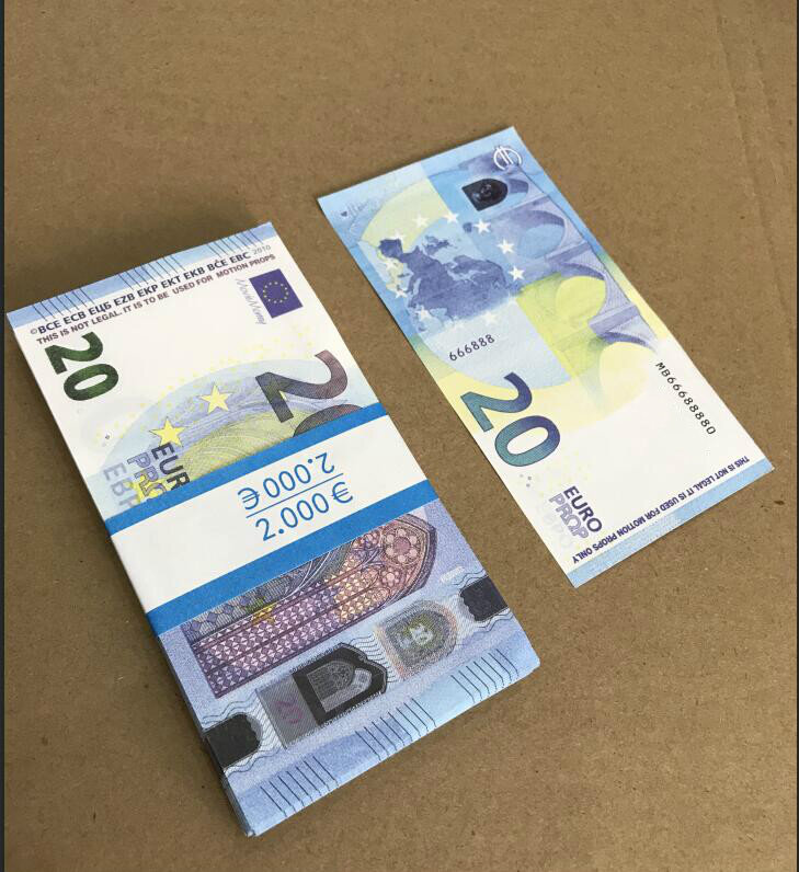 Gros Euros papier monnaie or billets de banque accessoire papier d'argent 10/20/50 Euros billets prix billets de banque cadeaux