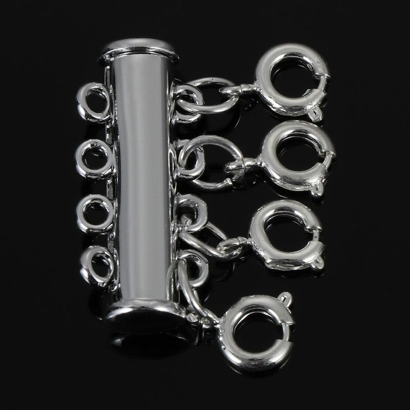 1 Buah DIY Berlapis Multi Helai Magnetik Tabung Kunci Konektor Geser Gesper Kunci Kalung Spacer Gesper Perhiasan Gesper