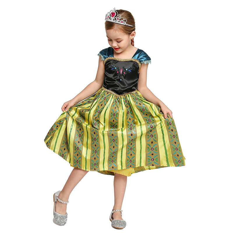 Anna Dress For Girl Kids Princess Dress Up Frock bambini carnevale costumi Cosplay ragazza adolescente Halloween Party Robe