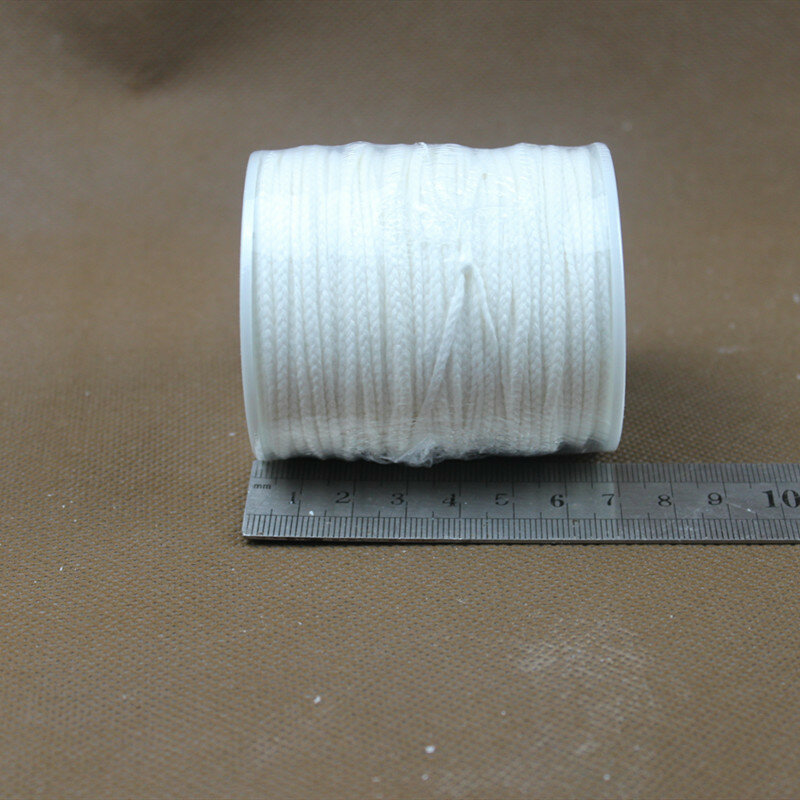 Pavio tecido branco para fazer velas DIY, Material de cera sem fumaça, Núcleo de algodão puro, 1 rolo, 200 pés, 61m
