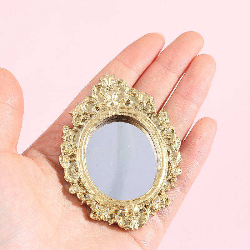 1/12 accessori per case delle bambole mobili specchio in miniatura specchio per pareti