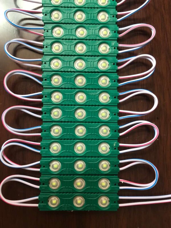20 piezas DC12V 2835 SMD, módulo de 3 LED de inyección impermeable IP67, barra de luz de tira dura decorativa 2835, lámpara blanca, roja, verde y azul
