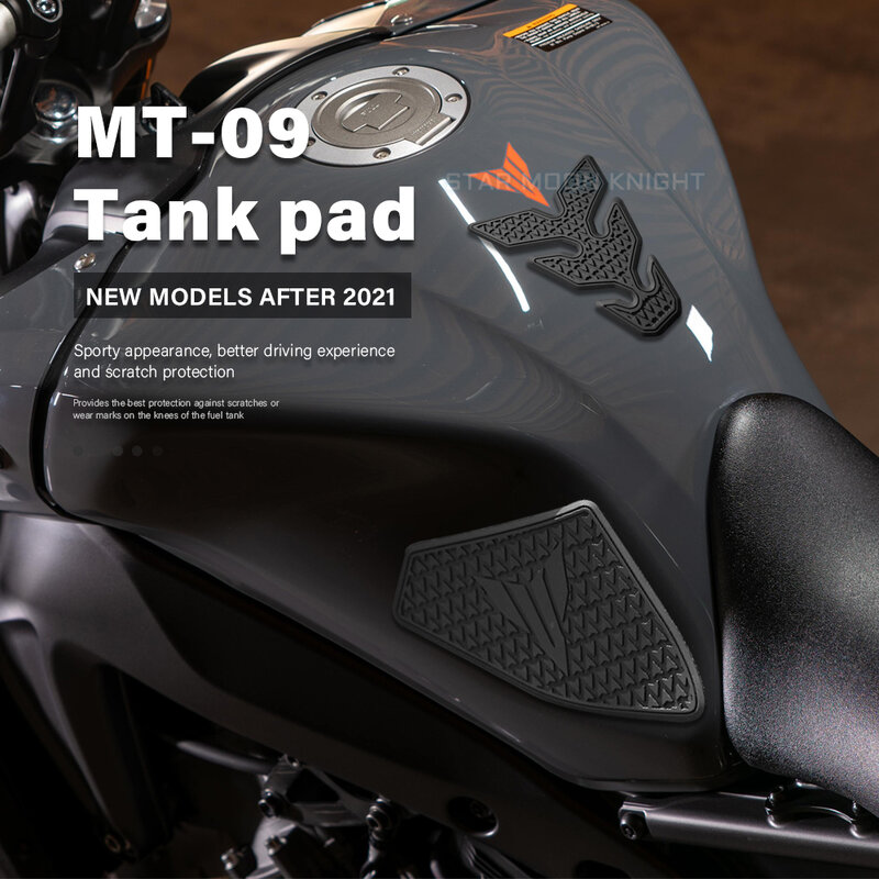 Bantalan Tangki Bahan Bakar Samping Stiker Pelindung Bantalan Tangki Bantalan Traksi Pegangan Lutut Gas Tankpad untuk Yamaha MT-09 MT 09 MT09 dari 2021-