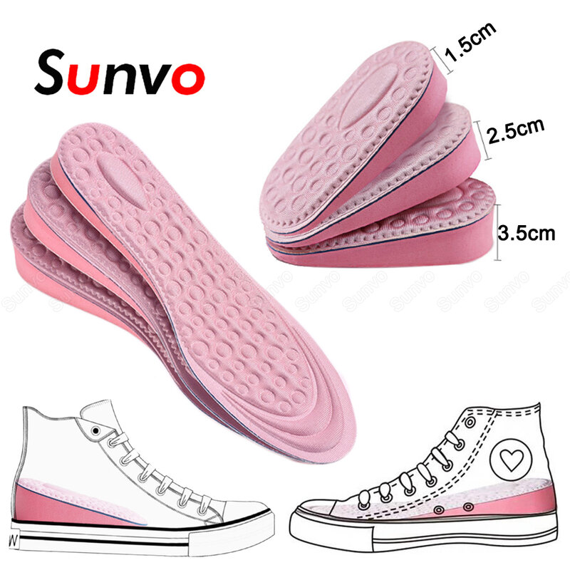 EVA z pianki Memory niewidoczna wysokość zwiększone wkładki dla kobiet buty wewnętrzna podeszwa wkładka do butów podnoszenie pięty komfortowe wkładki podnoszące