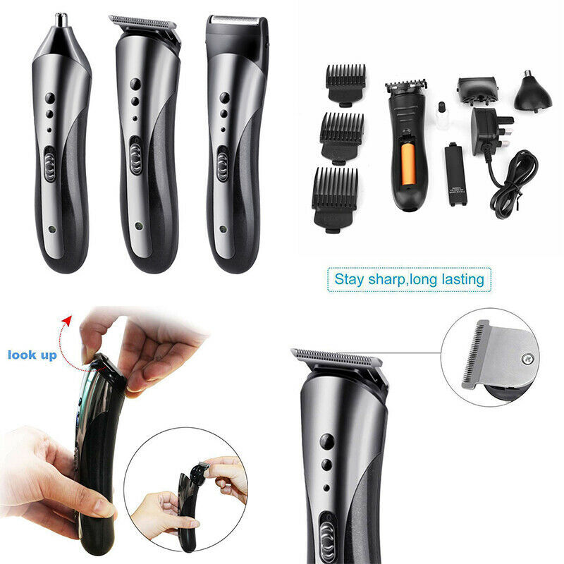 Kemei Wireless Hair Clipper 3 In1 Rechargeable Waterproof Hair Clipper For Men Electric Shaver Beard Nose Shaver Hair Trimmer