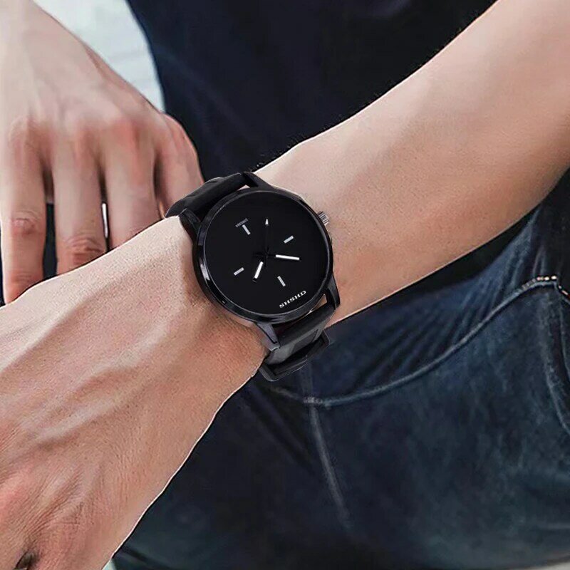 WOKAI-reloj de cuarzo con correa de silicona para hombre, accesorio informal de alta calidad, resistente al agua, para estudiantes, de negocios, luminoso, retro, de moda
