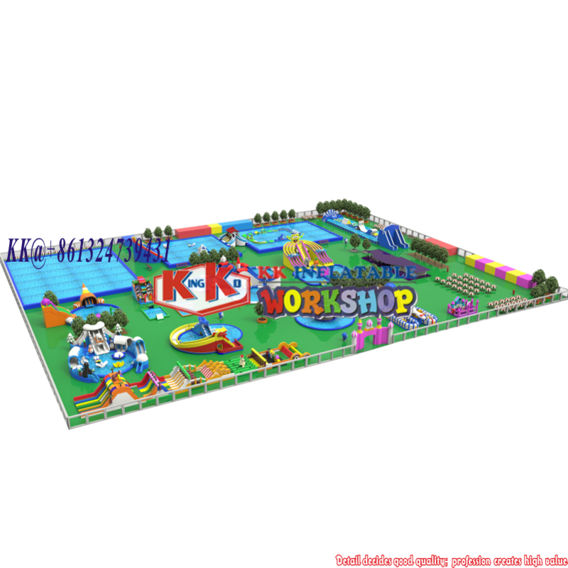 Tanah Besar Ponsel Taman Air Tiup Kombinasi, Permainan Air, Air Slide Inflatable Aqua Taman Hiburan untuk Dijual