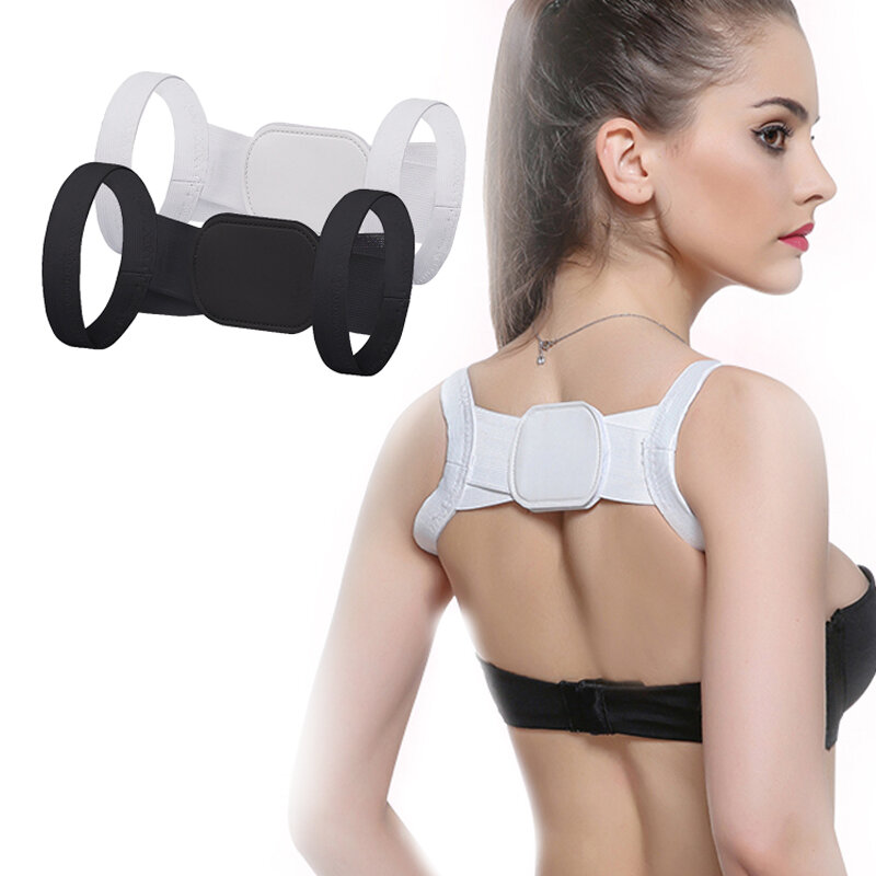 Corretor de postura da costas para adultos e crianças, cinta para correção de postura das costas em linha reta, com velcro