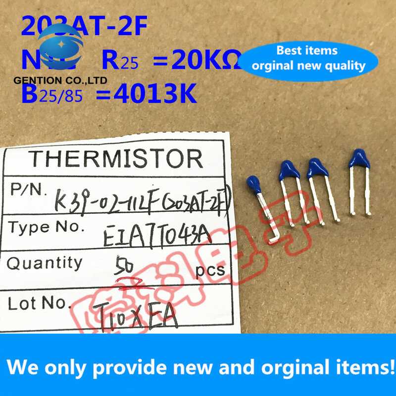 Ishizuka-Termistor NTC de Japón 203AT-2F, 20K, 100% K, 4013 de precisión, 1%, temperatura de cabeza azul, pie curvo, 10 Uds., 203 nuevo, original