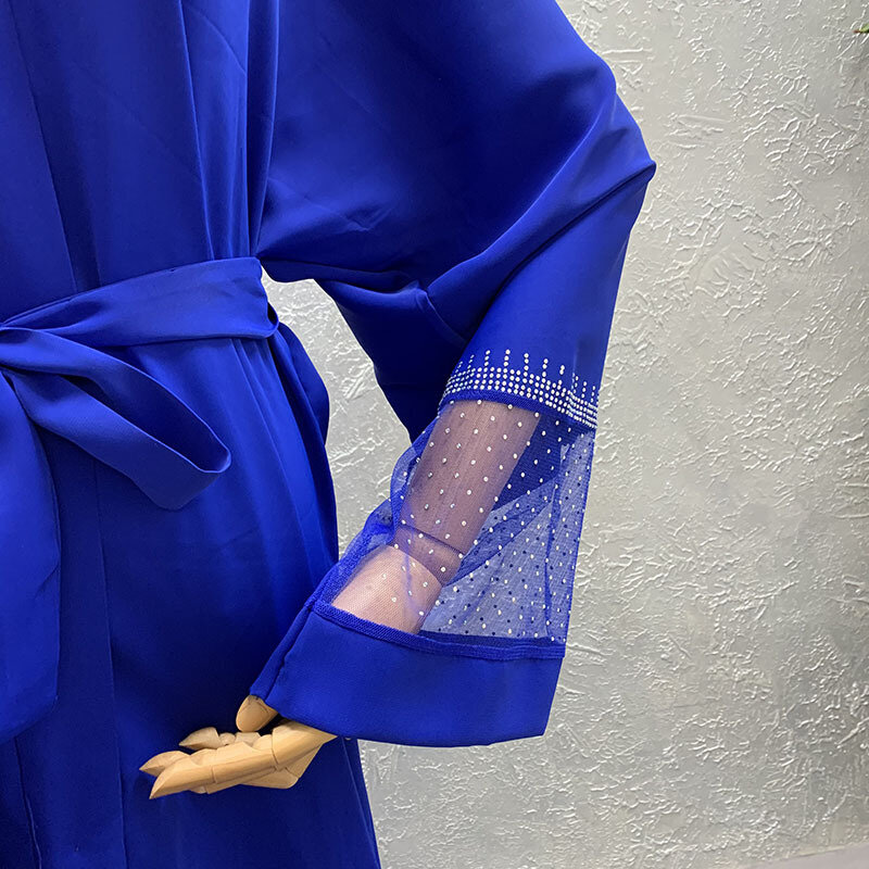 MD 2023ใหม่มุสลิม Abayas ดูไบ Kaftan Abaya Hijab ชุด Shiny หินลูกปัดลูกไม้ชุด Boubou ตุรกีเสื้อผ้าผู้หญิง Cardigan