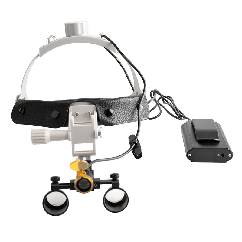 แว่นขยายส่องฟันชุดไฟหน้ารถจักรยานผ่าตัดไฟหน้าส่องทางทันตกรรมกล้องสองตาส่องด้านหน้าทางการแพทย์