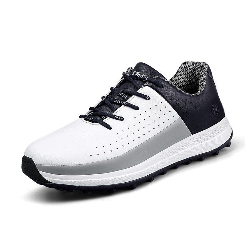 Sapatos de golfe profissional para homens, antiderrapantes e impermeáveis, sapatos de treinamento, sem espigas, marca