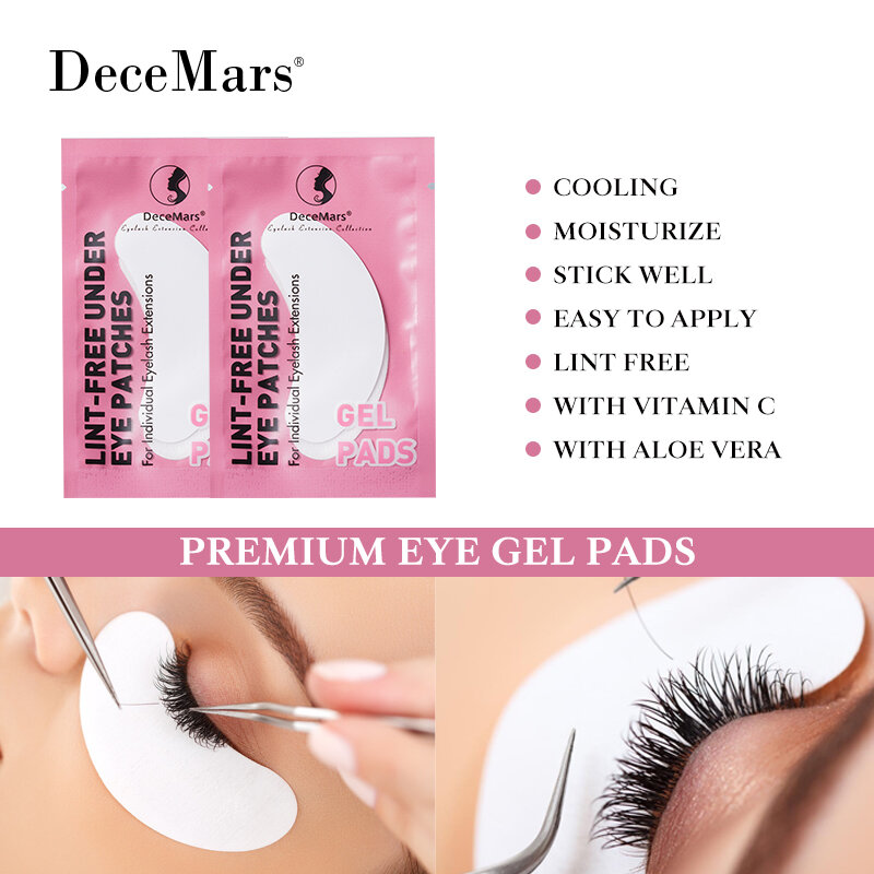 DeceMars Eye Patches for Eyelash Extension Use (50 Pairs/Pack)
