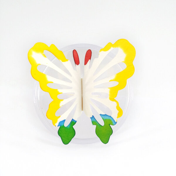 Arbre papillon en papier mystique jaune 95mm D, arbre de noël magique en croissance, jouets éducatifs pour bébés, Science pour enfants, 2019