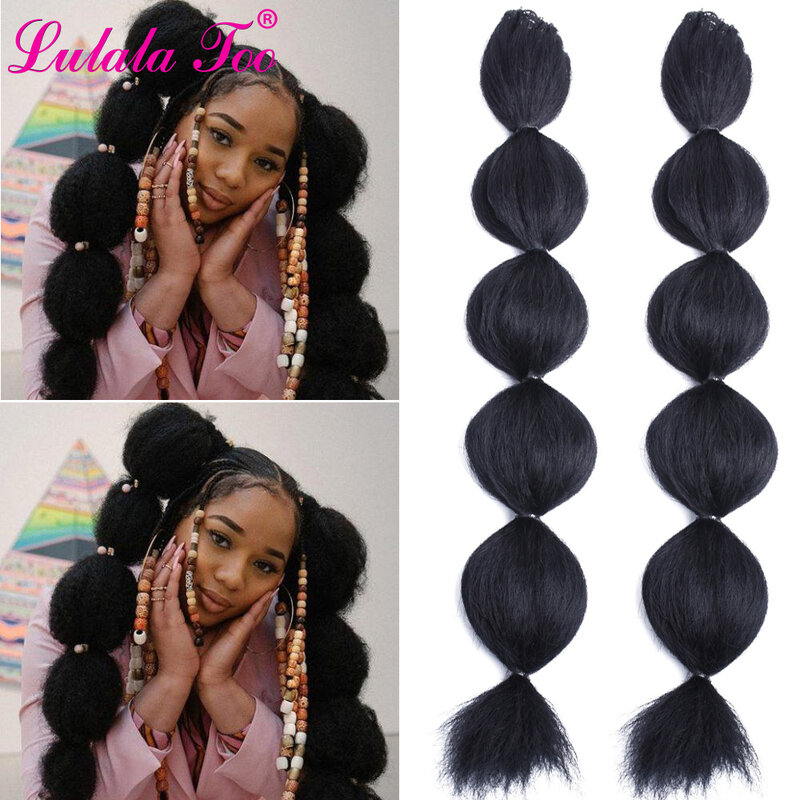 Sznurek Afro Puff Kinky prosto Bubble kucyk peruka syntetyczny koński ogon Hairpiece dla kobiet włosy Clip in Extension