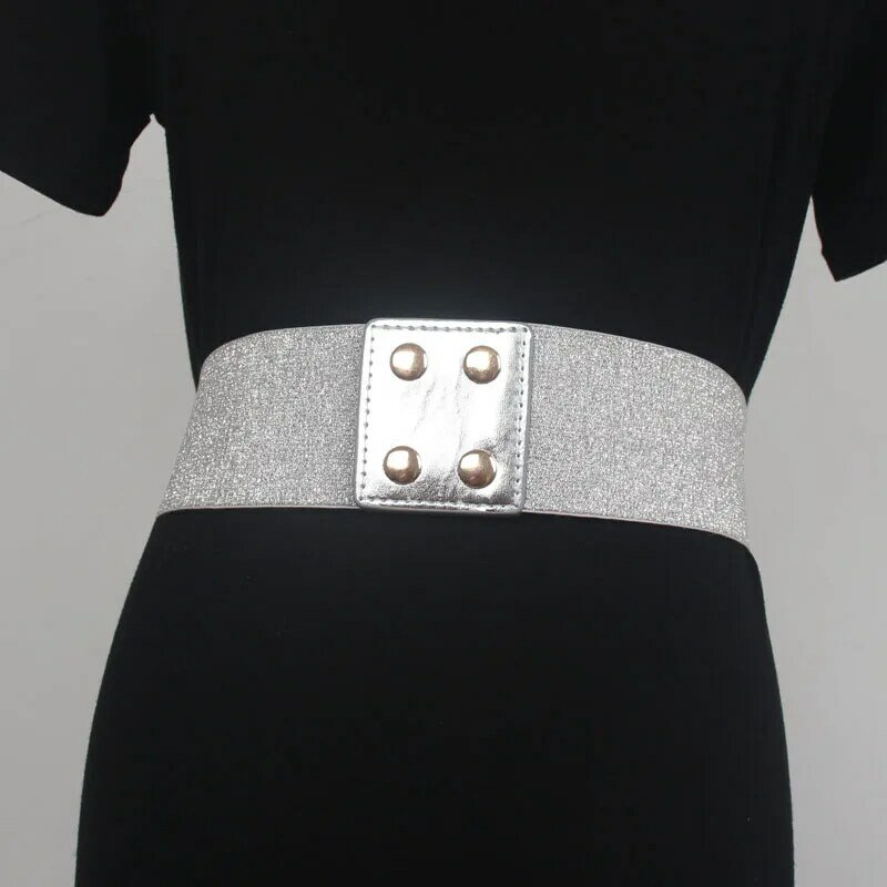Women's Runway Fashion Vintage Elastic Cummerbunds Female Dress Corsets Waistband Belts Decoration Wide Belt R1939