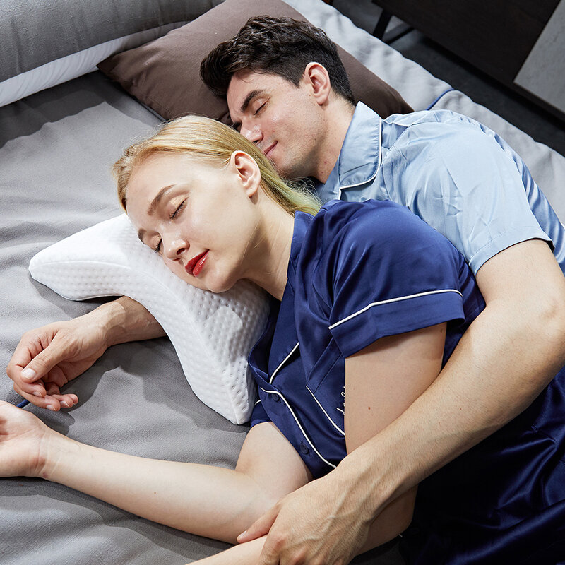 Almohada de espuma de memoria para parejas, almohada de brazo de rebote lento para dormir, almohada de protección Cervical contra la presión y la parálisis de las manos