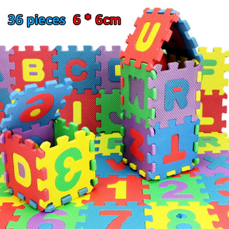 Tapis de jeu souple en mousse EVA 36, Puzzle pour bébé, lettres et chiffres, jouets éducatifs pour enfants, garçon et fille