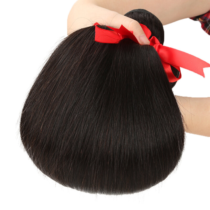 Sleek-mechones de cabello humano liso para mujer, extensiones de cabello Natural brasileño, 30 pulgadas
