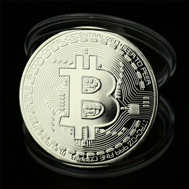 BITCoin คอลเลกชันทองทางกายภาพ Bitcoins Bitcoin BTC พร้อมของขวัญทางกายภาพโลหะเลียนแบบโบราณเหรียญเงิน