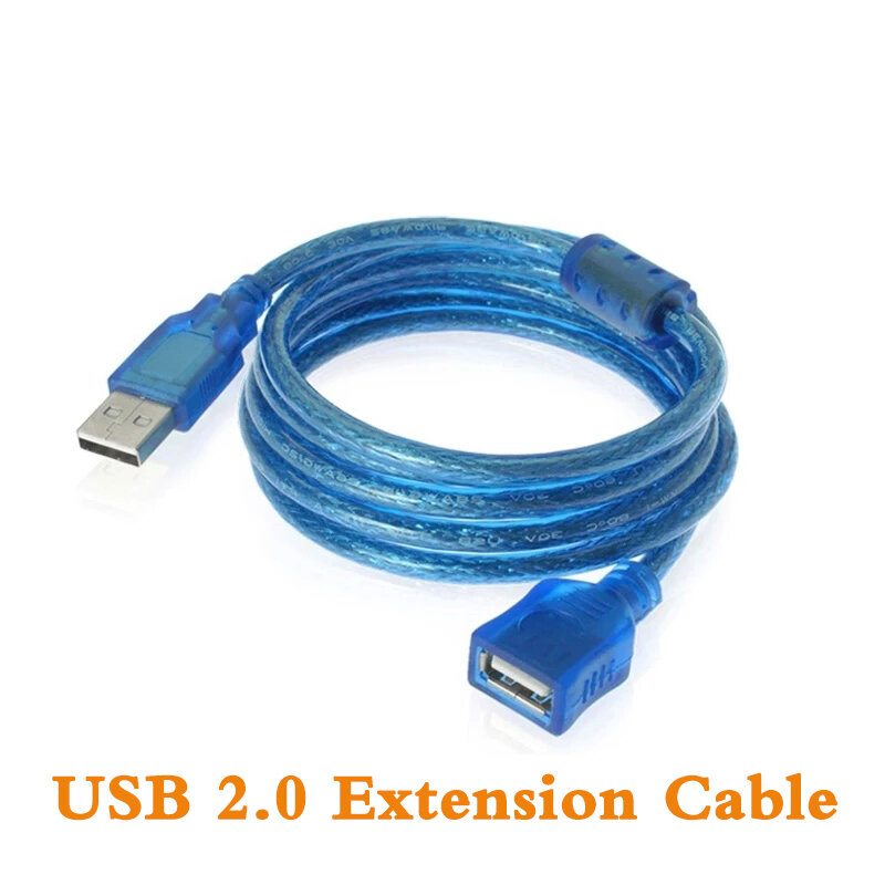 Blue USB 2.0 AM-AF Network Cable USB 2.0 Male to Female Extension Data Sync USB 2.0 AM Jack Socket To AV Plug Extension Cord