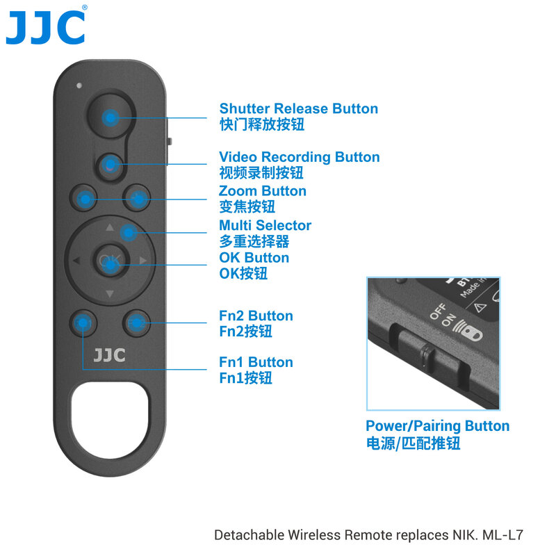 JJC-mando a distancia inalámbrico ML-L7, minitrípode para Nikon Z6II Z7II Z fc Z50 COOLPIX P950 A1000 B600 P1000