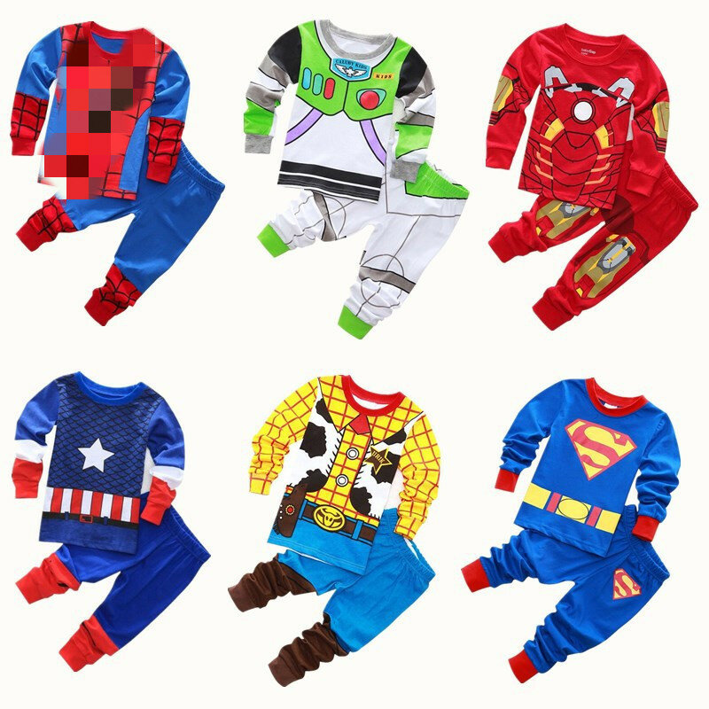 Avenger enfants Pyjamas bébé garçons vêtements fille vêtements de nuit enfants Spiderman ensembles ouest Cowboy Pyjamas Superman toplancha vêtements