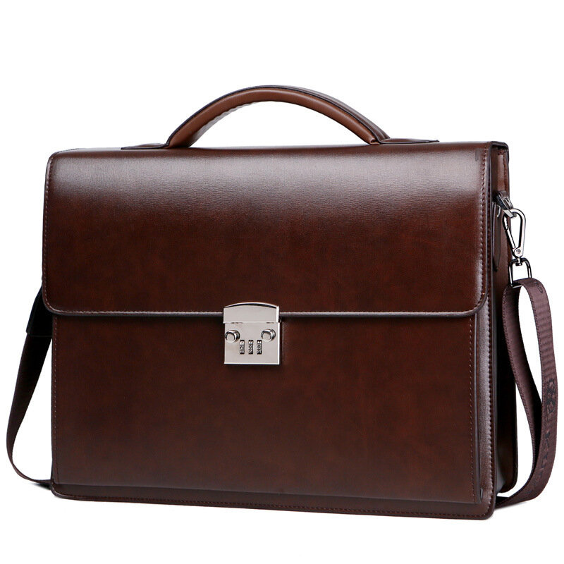 2020 new Male computer Package Bring Password Lock Briefcase Diagonal genuine leather bag men messenger luxury handbags maleta