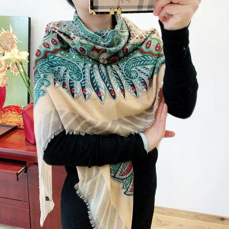 KMS Garden cashmere thin square scarf shawl scarf ladies autumn and winter scarf 135*135CM