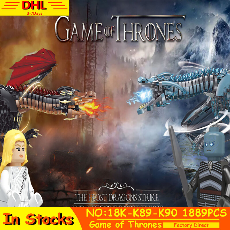 Game of Thrones Dragon Viserion Balerion Action Figures Building Blocks Bricks 