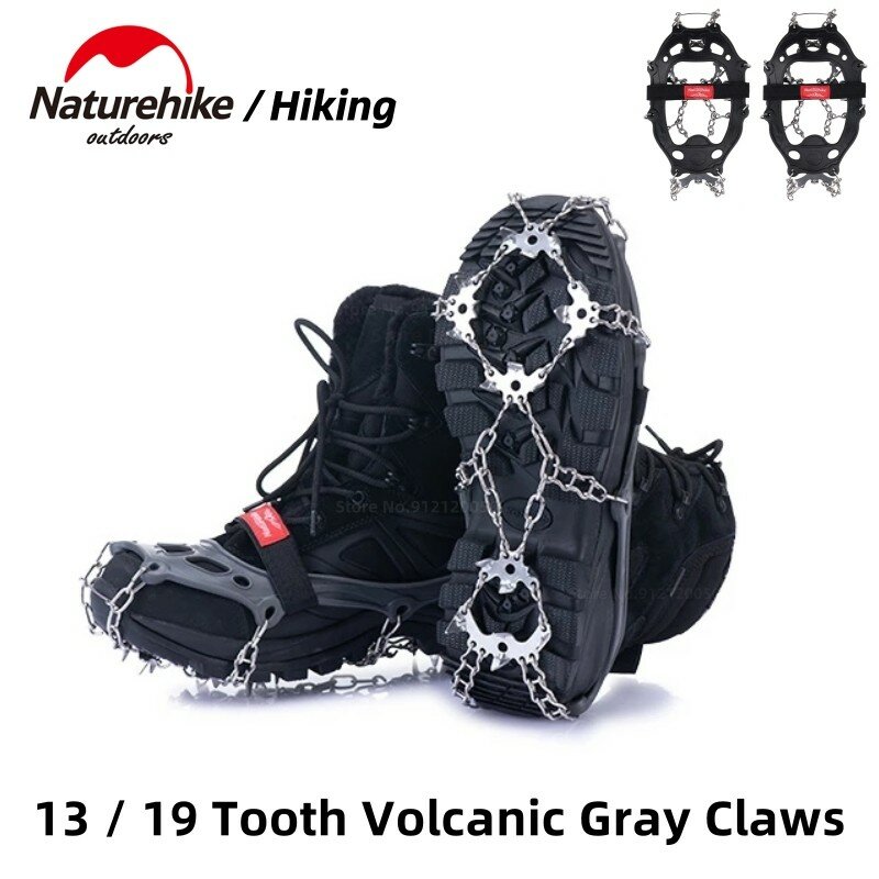 Naturehike NEW 13 /19 Teeth Anti-slip Climbing Crampons Outdoor Winter Ice Claws Snow Gripper Hiking Shoe Boot Grips Chain Spike
