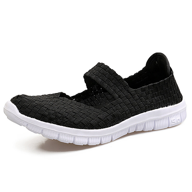 Women Shoes Lady Summer Slip On Flats Sneakers Breathable Lightweight Women Flat Shoes Manual Woven Shallow Women Casual Shoes