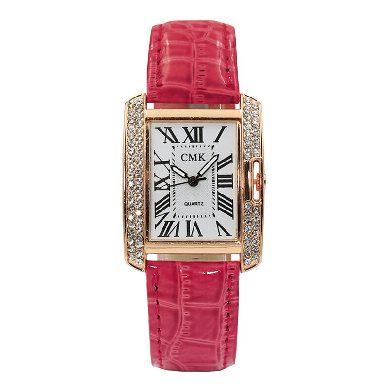Damski skórzany pasek analogowy kwarcowy kwadratowy koreański zegarek damski zegarki damskie prezenty dla kobiet zegarek kobieta zegarek Casual Dress Clock