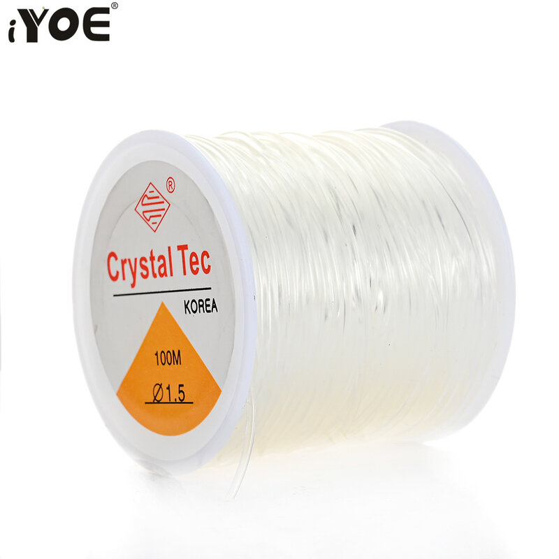 IYOE 보석 제작용 투명 탄성 끈 끈, DIY 팔찌 목걸이, 구슬 액세서리, 0.5-1.5mm