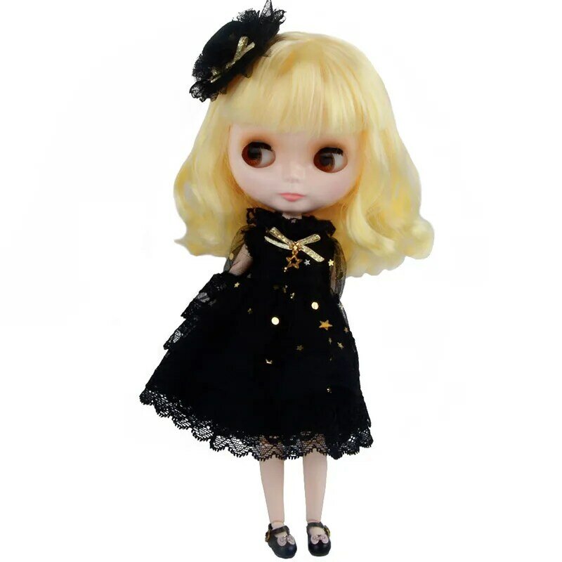 Blyth boneca nua, pele branca e preta corpo comum 1/6 boneca com cabelo curto