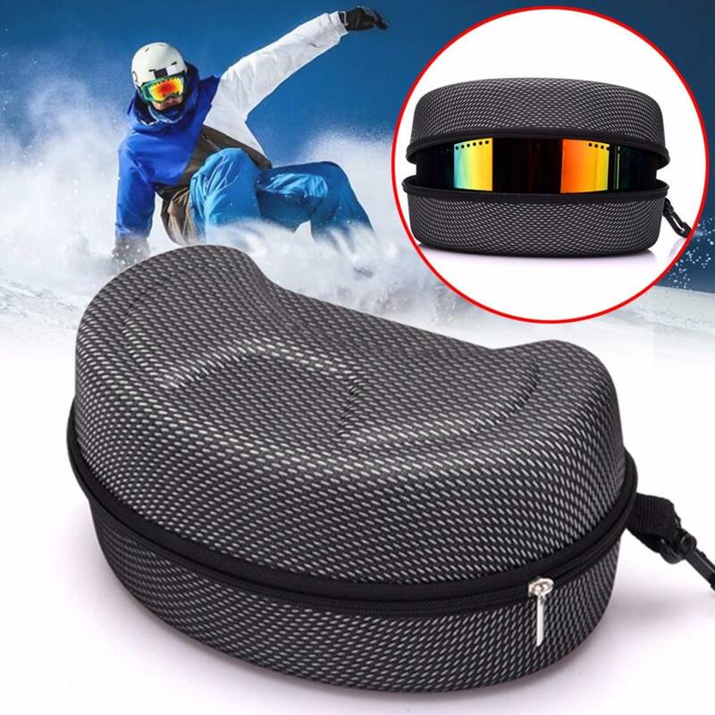 Eva neve ski eyewear caso zíper óculos de sol óculos de esqui snglasses casos duros snowboard protetor sacos caixa titular com gancho