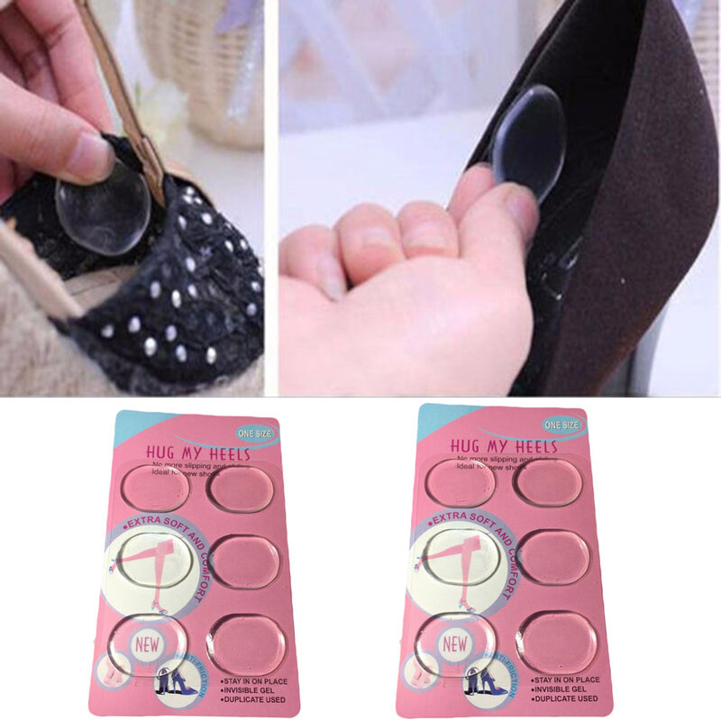 6 unidades/pacote palmilhas de silicone calcanhar adesivos de salto alto das mulheres adesivos clara pequena palmilha redonda inserções almofada pés protetor cuidados