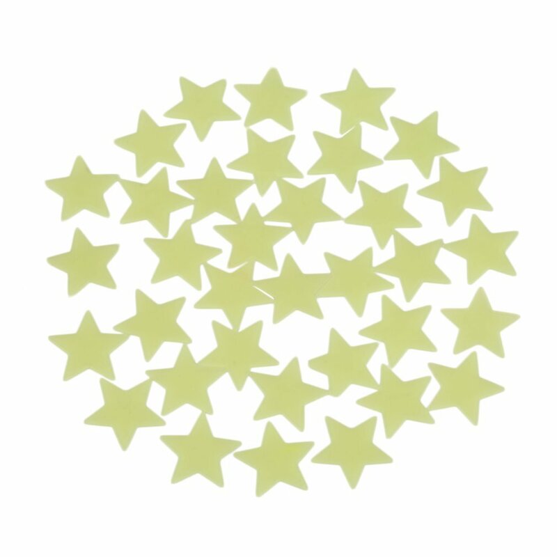 100 Buah Stiker Decal Bintang Rumah Bersinar Dalam Gelap Bersinar Bintang Noctilucent untuk Hadiah Anak-anak Bayi Dekorasi Kamar Bayi Penjualan Laris