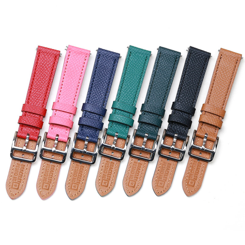 PESNO 16mm20mm Colorful Calf Skin Geniune Leather Watch Straps Lady Wrist Bands with Quick Release Pin suitable for H Hour
